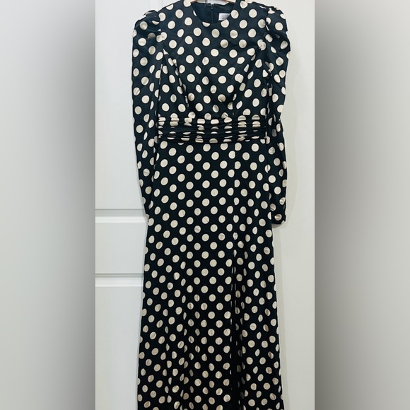 Mac Duggal 26572 Long Sleeve Polka Dot Formal Dress - Picture 5 of 8